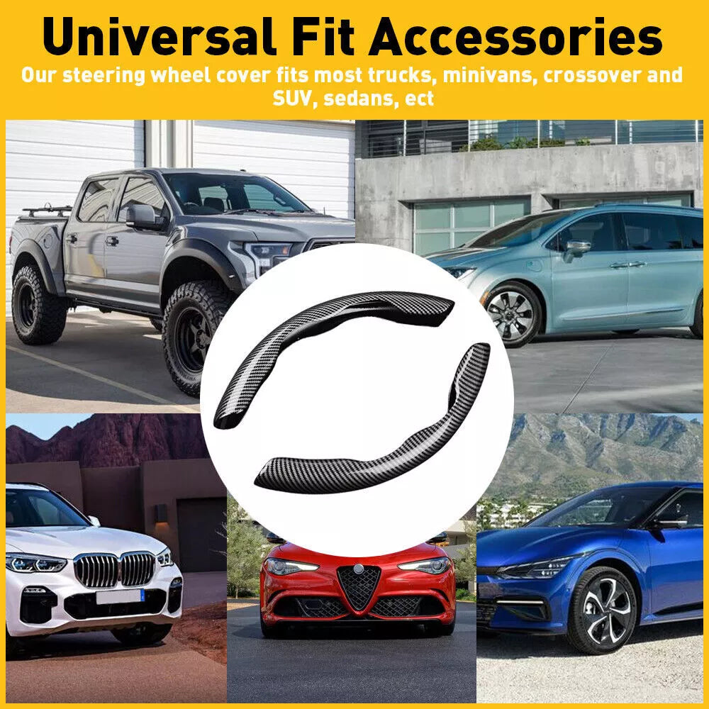 Universal Carbon Fiber Snap-on Steering Wheel Cover