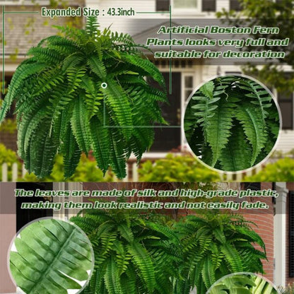 UV Resistant Lifelike Artificial Boston Fern