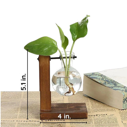 Wooden Frame Hydroponic Plant Vase