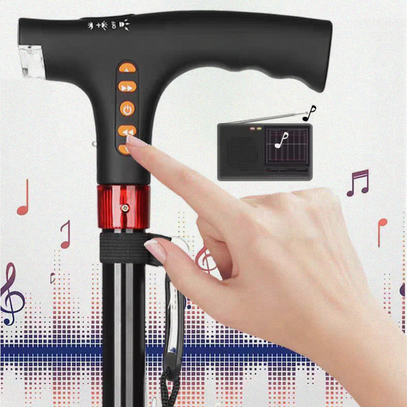 Intelligent walking stick for the elderly with LED light