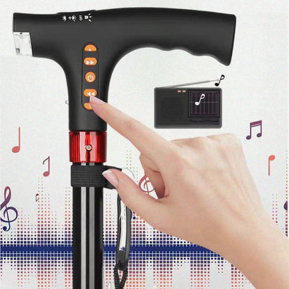 Intelligent walking stick for the elderly with LED light