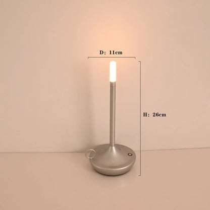 Rechargeable Candle Table Lamp - Modern Dimmable Light for Bedroom & Camping