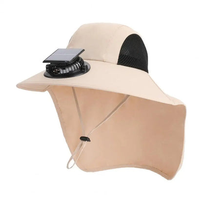 Solar Fan Hat with Wide Brim UV Protection