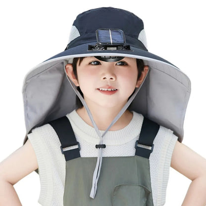 Adjustable Kids Solar Fan Hat