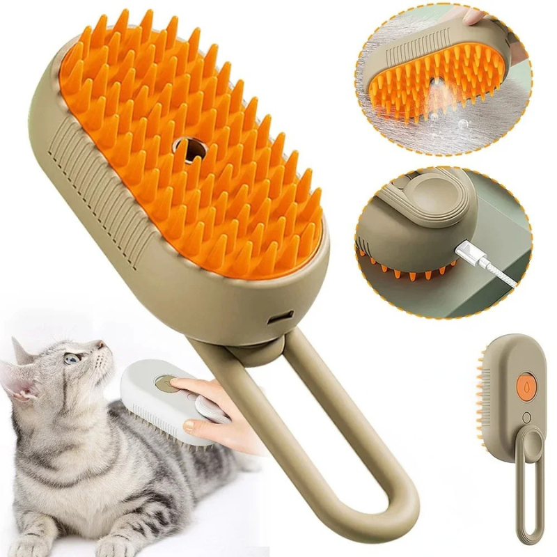 3-in-1 Pet Steam Grooming Brush