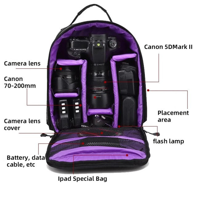 Multifunctional camera backpack
