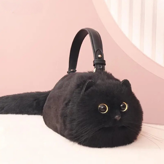 One Shoulder Plush Cat Bag