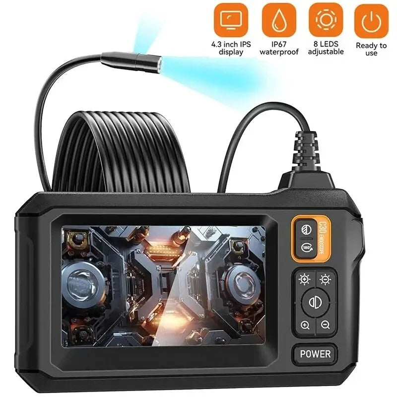 Industrial Endoscope Inspection Camera – 1080p Hd With 4.3-Inch Display Adjustable Lens