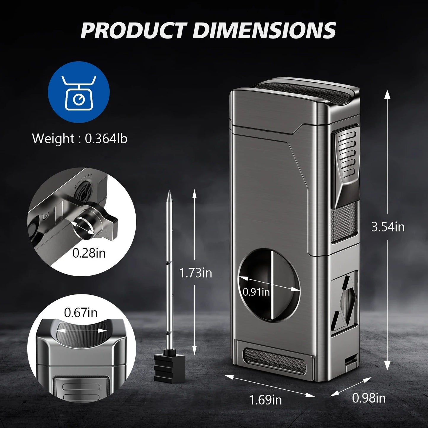 Cigar Lighter And Cutter Combo