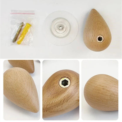 Beech Wood Water Drop Wall Coat Holder