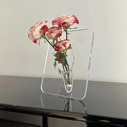 Modern Decorative Acrylic Picture Frame Flower Vase