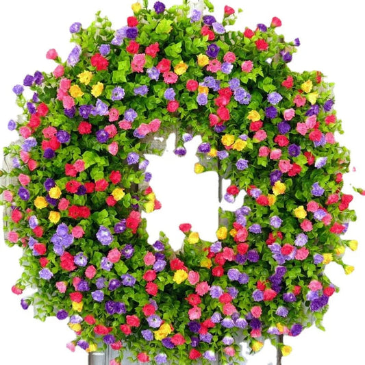 Artificial Colorful Wildflower Spring Wreath