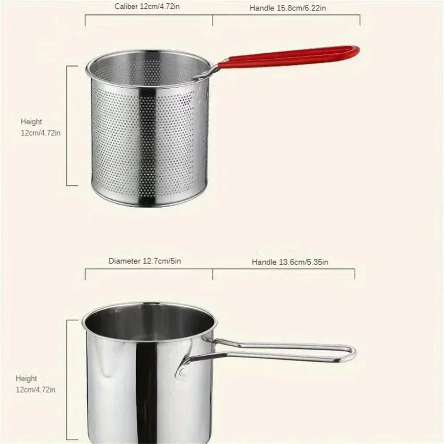 1200ML Deep Fryer Pot with Strainer