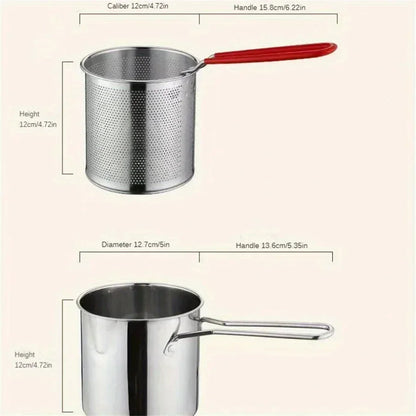 1200ML Deep Fryer Pot with Strainer