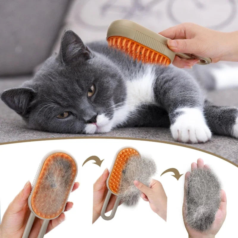3-in-1 Pet Steam Grooming Brush