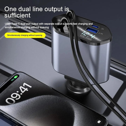 120W Retractable Car Charger