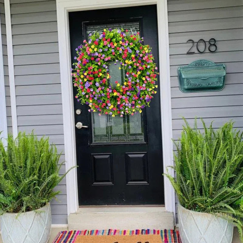 Artificial Colorful Wildflower Spring Wreath