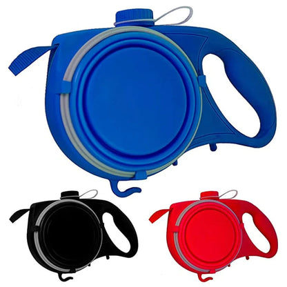 4-in-1 Multifunctional Dog Leash with Water Bottle & Bowl