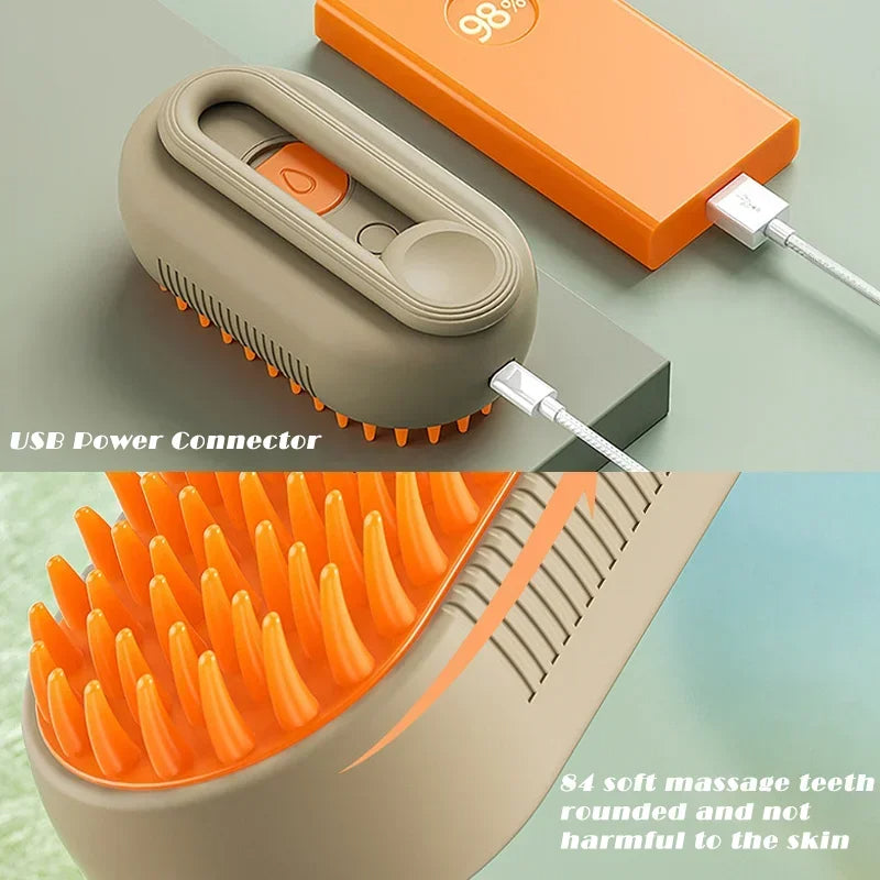 3-in-1 Pet Steam Grooming Brush