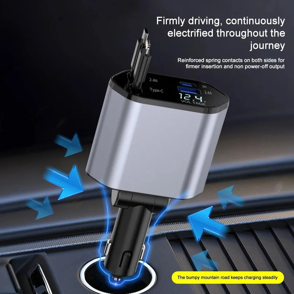 120W Retractable Car Charger