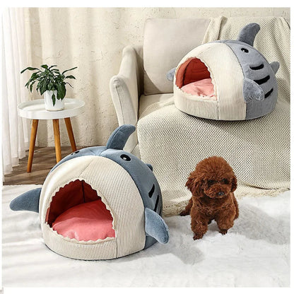 Shark-Shaped Dog and Cat Cave Bed (40x40x32cm)