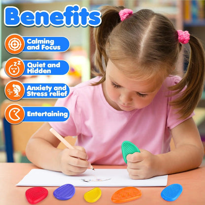 6 Pack Silicone Sensory Stone Fidget Toys