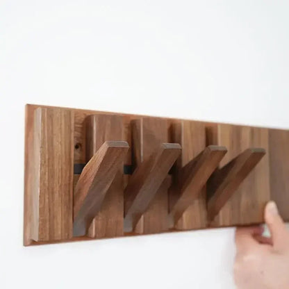 Wooden Wall-Mounted Coat Rack and Coat Hook