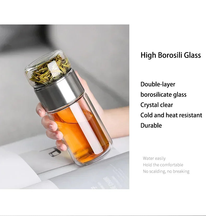 430ml Borosilicate Glass Double Layer Tea Infuser