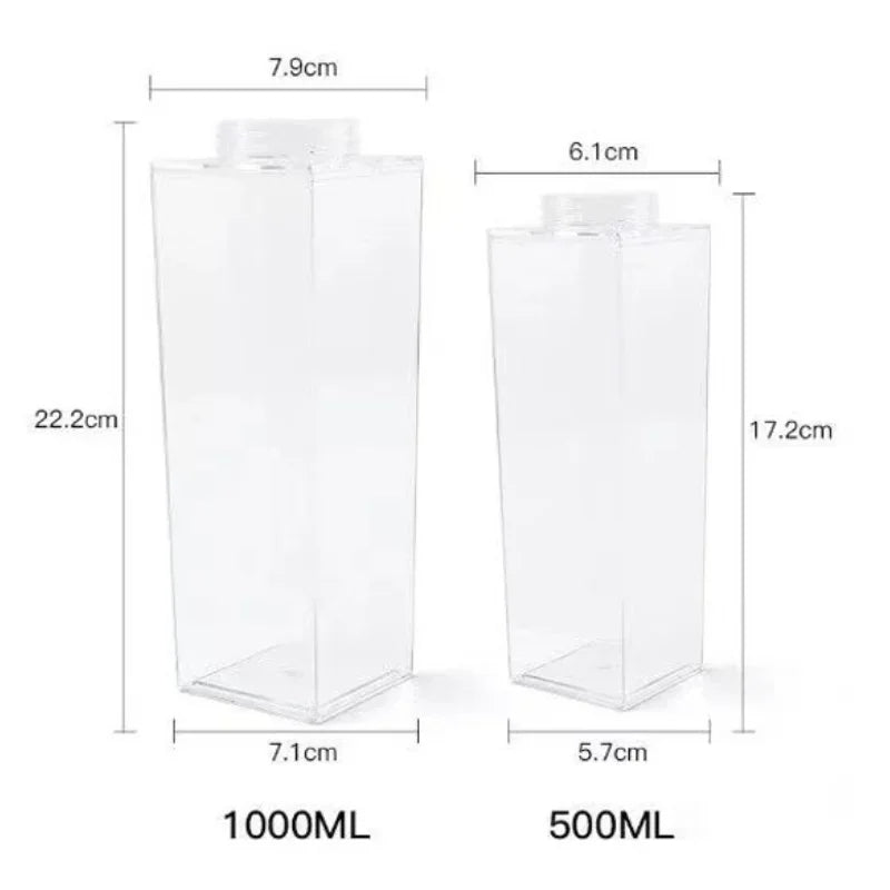 Transparent Milk Carton Water Bottle