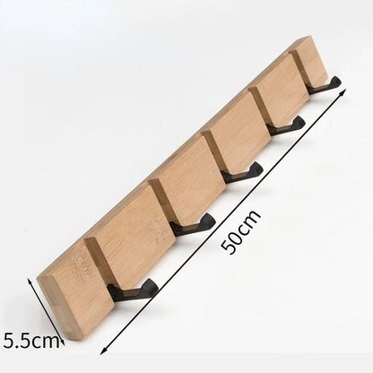 Wooden Wall-Mounted Coat Rack with Hidden Coat Hook