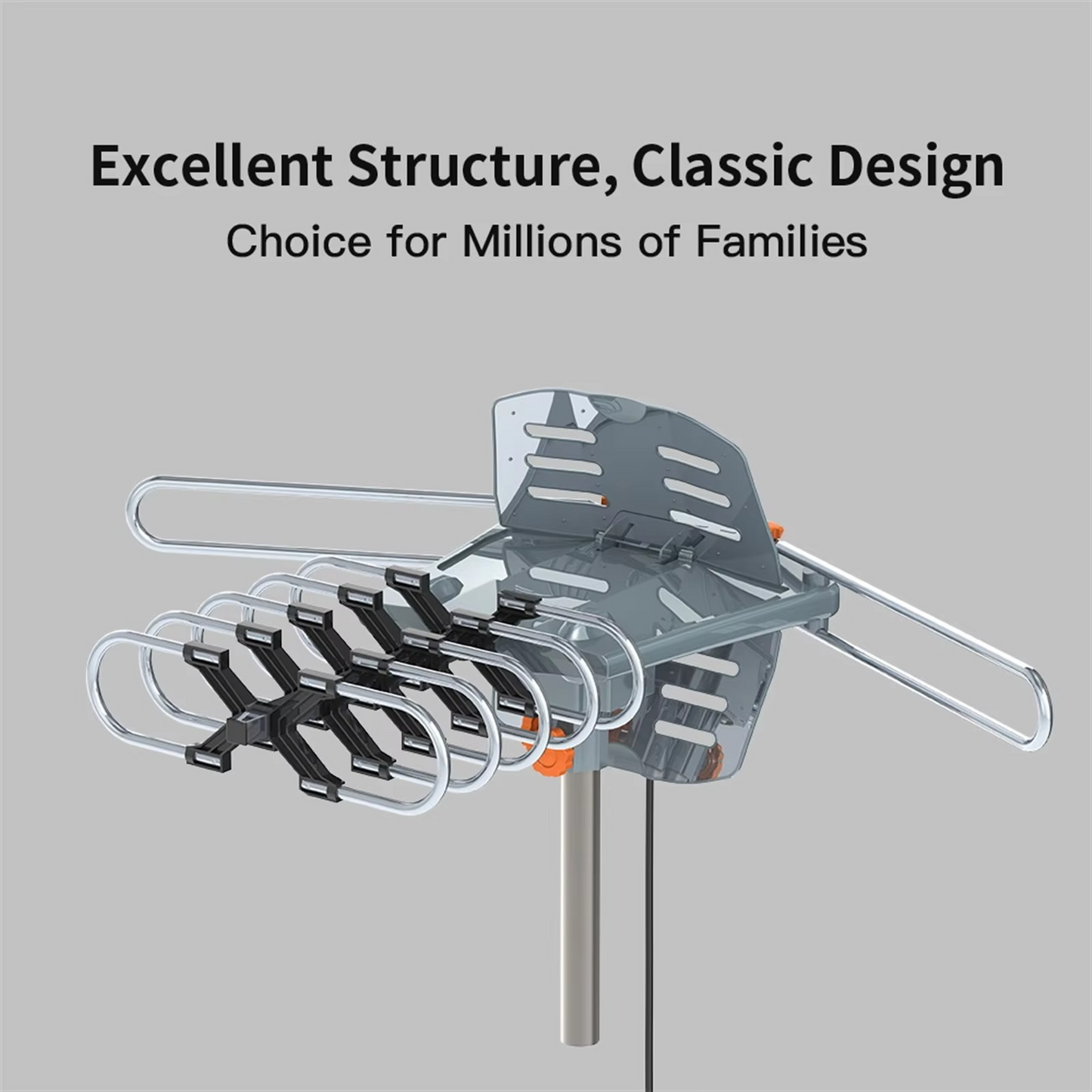 Long Range Digital HD TV Antenna With Full 360 Directional Motor And Mounting Pole