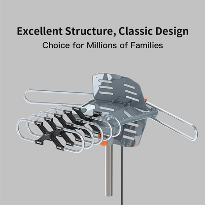 Long Range Digital HD TV Antenna With Full 360 Directional Motor And Mounting Pole