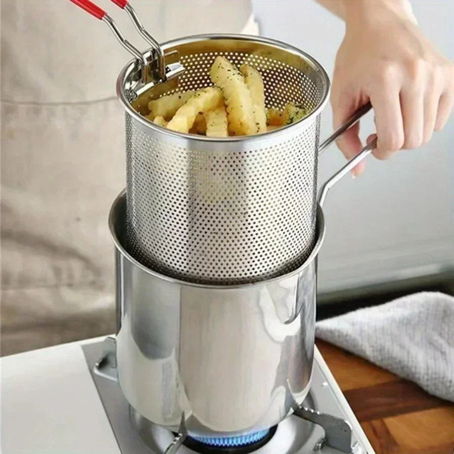 1200ML Deep Fryer Pot with Strainer