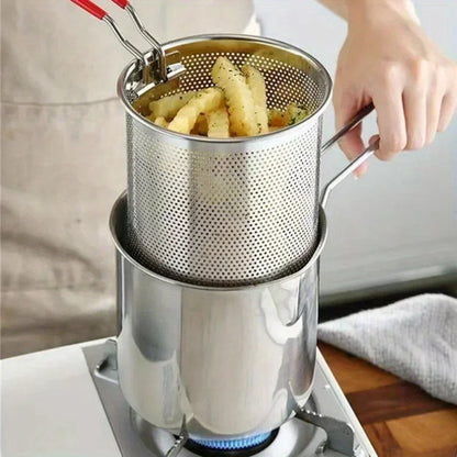1200ML Deep Fryer Pot with Strainer