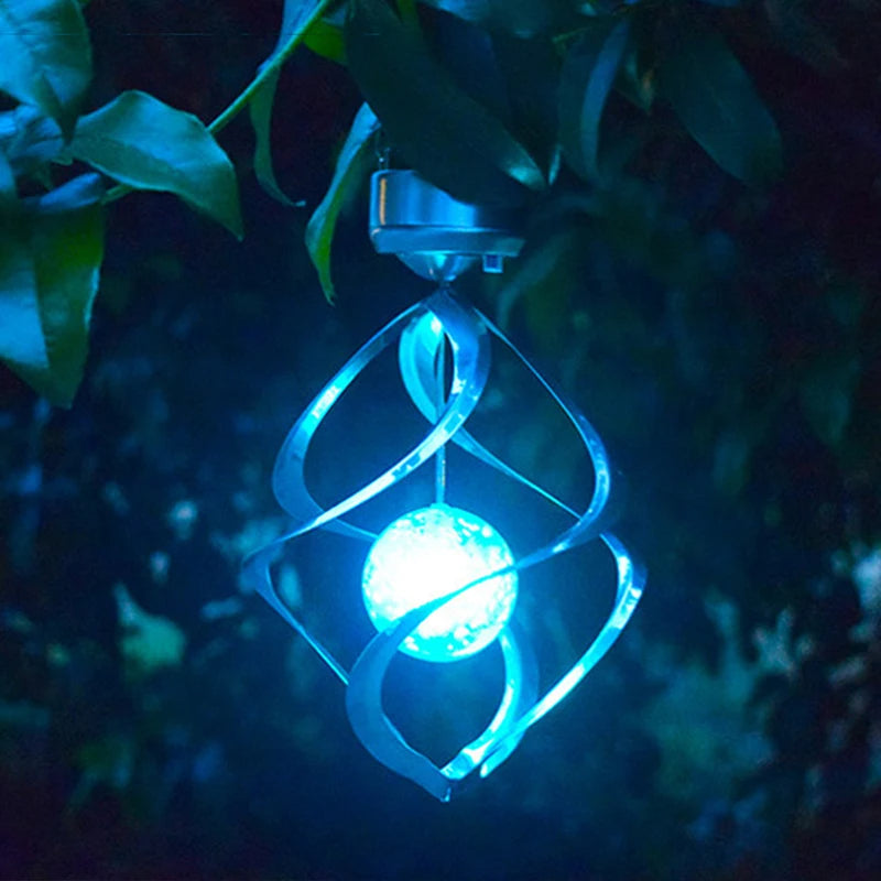 Solar Wind Chime Spinner LED Lamp