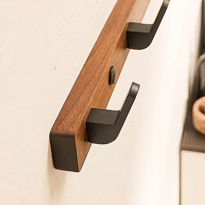 Minimalist Wall-Mounted Coat Hook with Wood & Metal Coat Holder