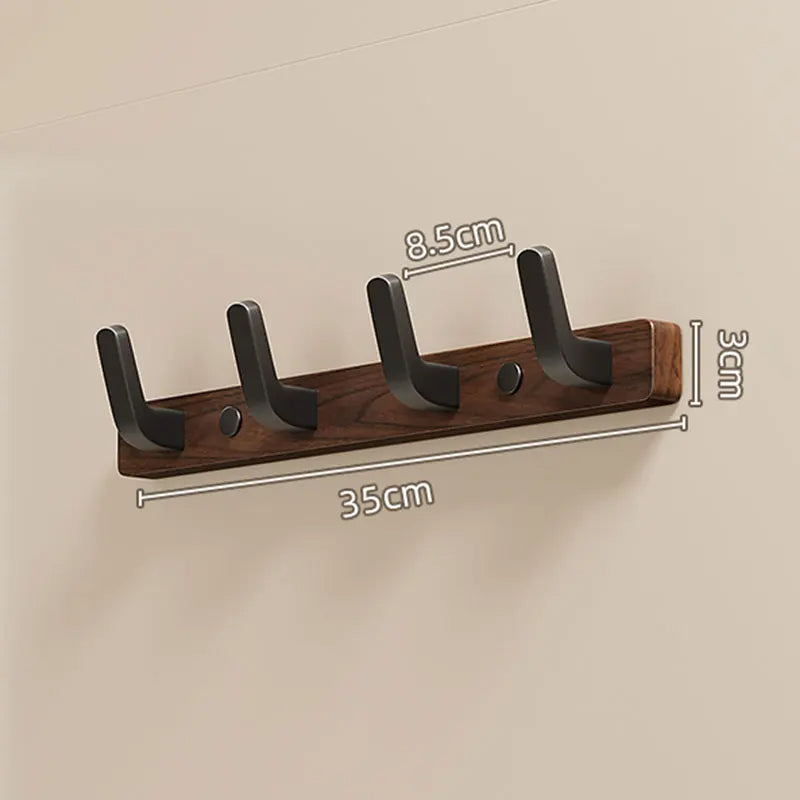 Minimalist Wall-Mounted Coat Hook with Wood & Metal Coat Holder