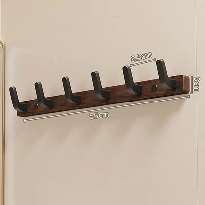 Minimalist Wall-Mounted Coat Hook with Wood & Metal Coat Holder