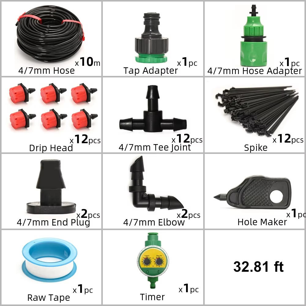 Drip Irrigation System With Automatic Timer