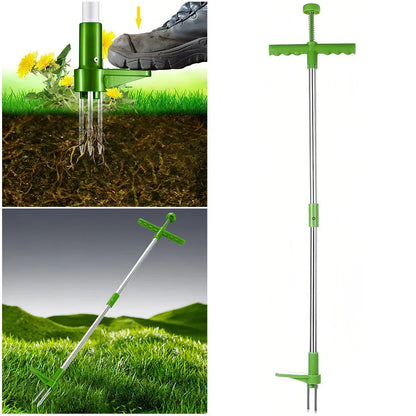Long Handle Weed Puller Tool with Foot Pedal & Claw Design