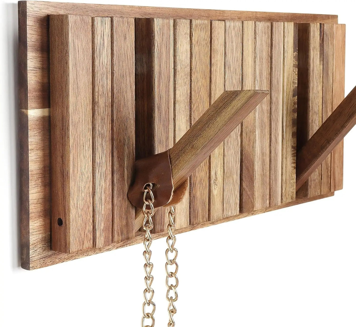 Rustic Wall-Mounted Coat Rack with 8 Flip Hooks