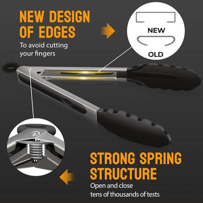 Silicone Kitchen Tongs (3-piece Set)