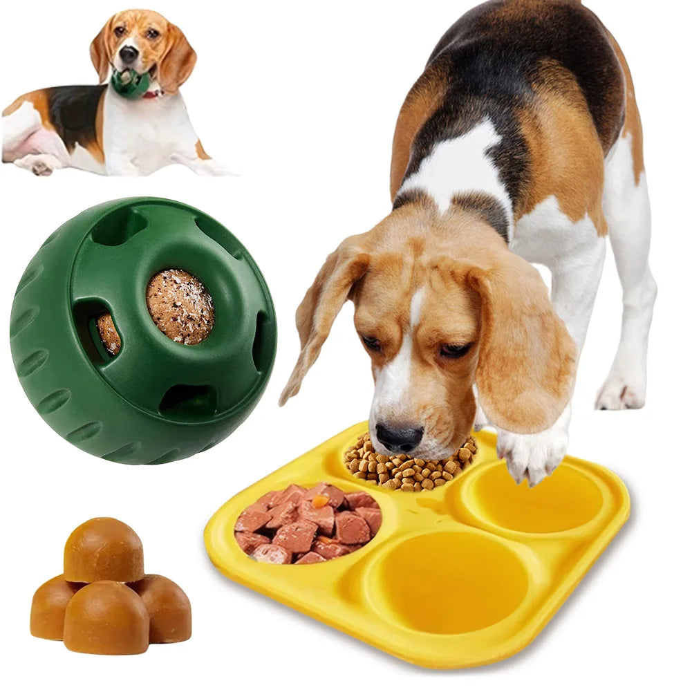 Silicone Dog Slow Feeder & Refillable Dog Chew Toy