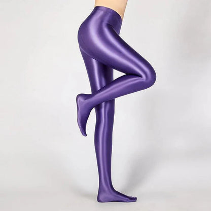 Glossy Opaque Shiny High Waist Sexy Stockings - High Elastic Skinny Leggings Pencil Pants
