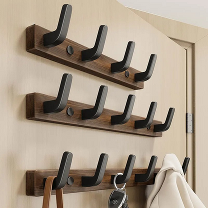 Minimalist Wall-Mounted Coat Hook with Wood & Metal Coat Holder