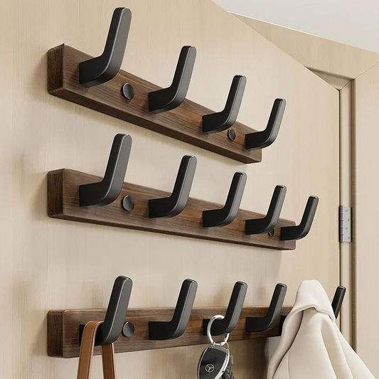 Minimalist Wall-Mounted Coat Hook with Wood & Metal Coat Holder