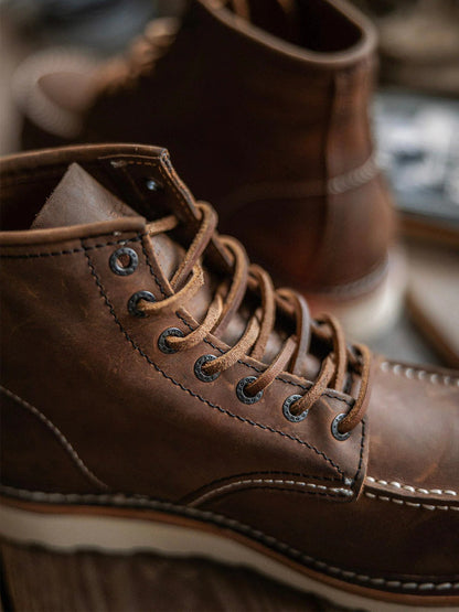 Men's Full Grain Leather Moccasin Toe Work Boots