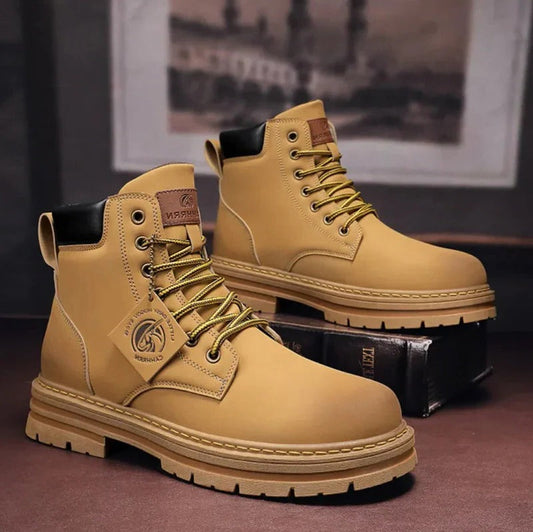 Waterproof Men's Lace-Up Boots With Comfort Sole