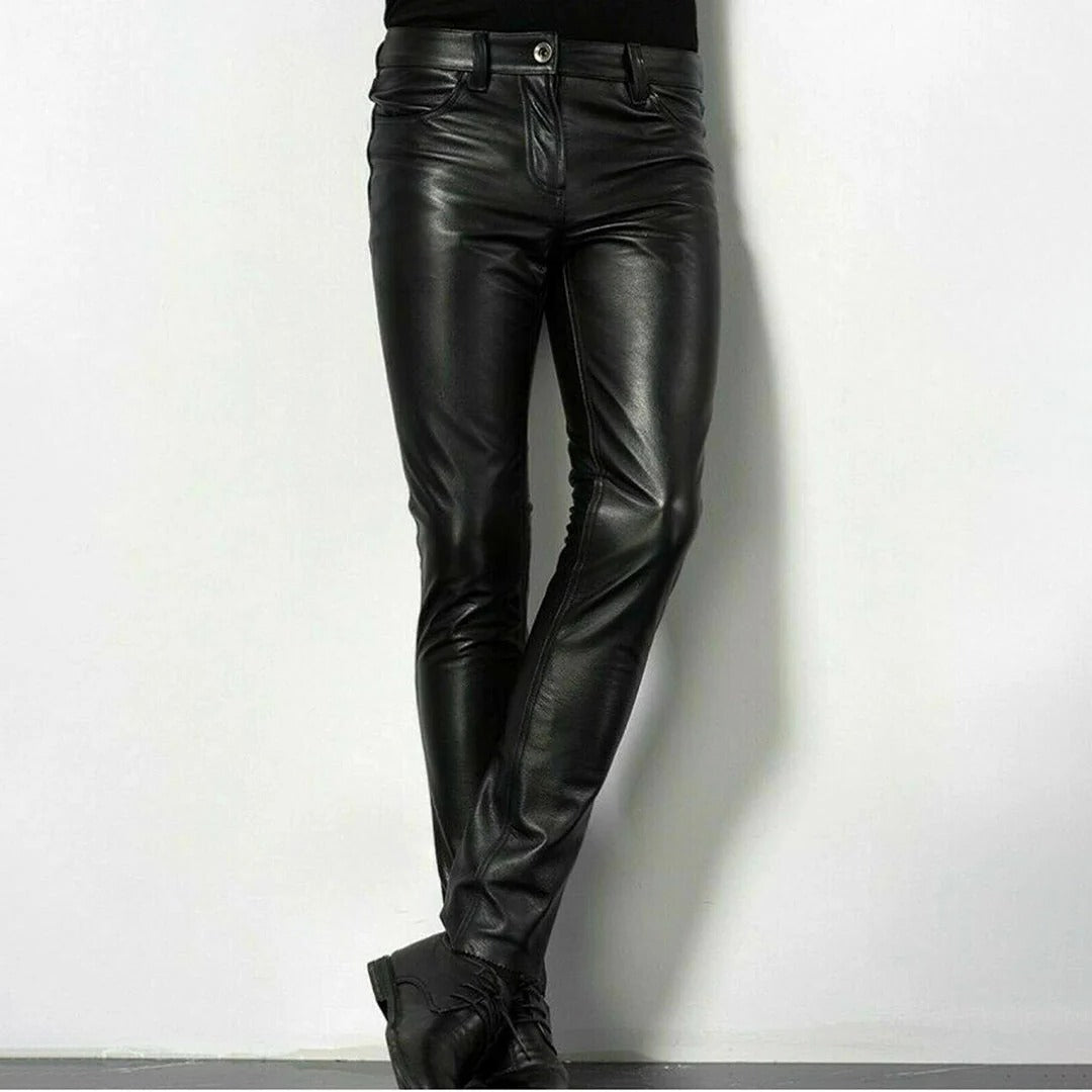 Men's Leather Jeans