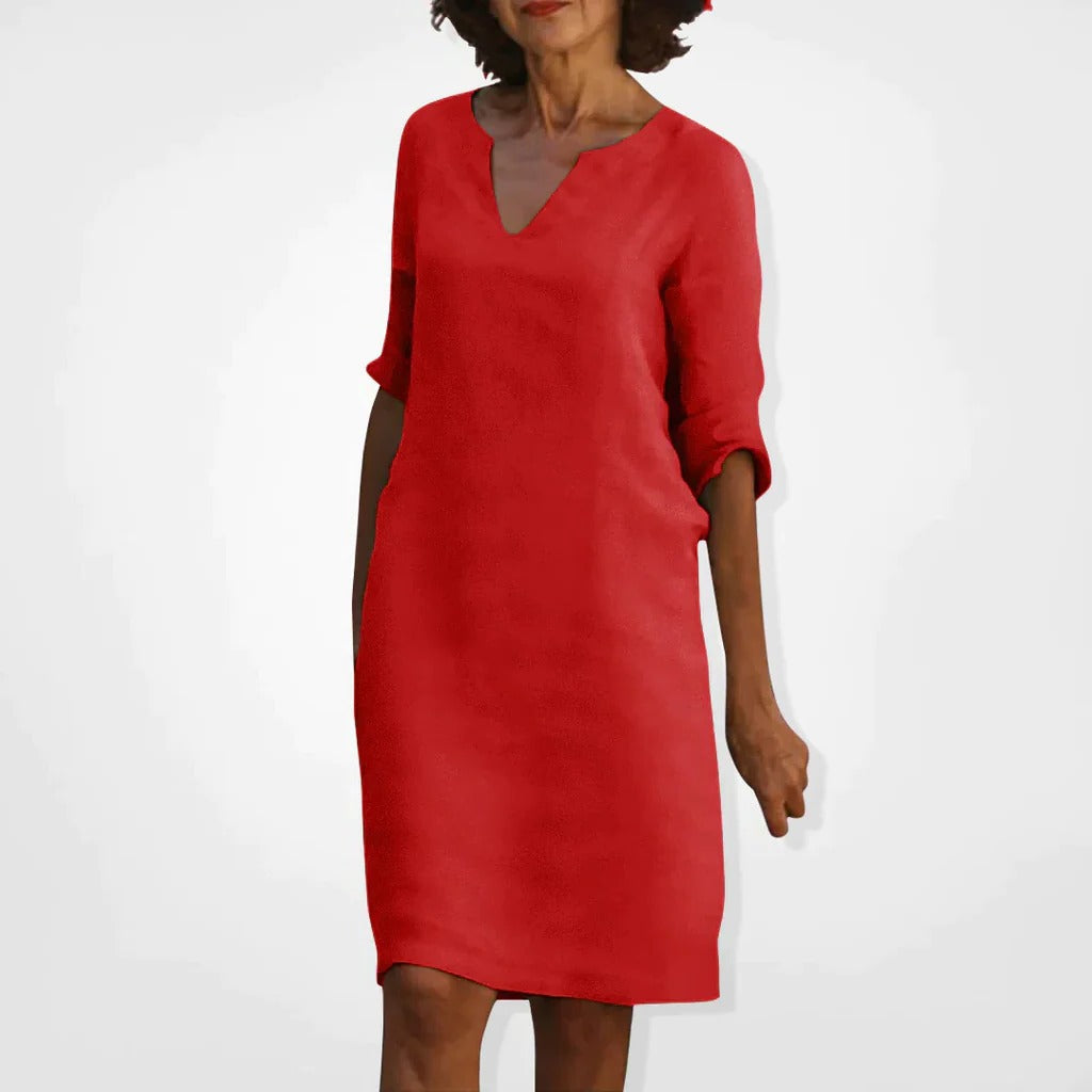 Summer Dress With V-Neck